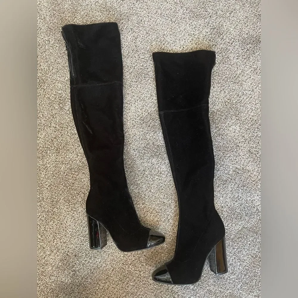 GUESS {6} Over-the-Knee Boots Black Lolo EUC Women’s Velvet Boot
